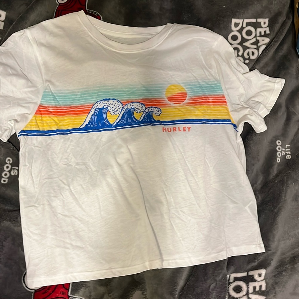 Hurley medium white crop top